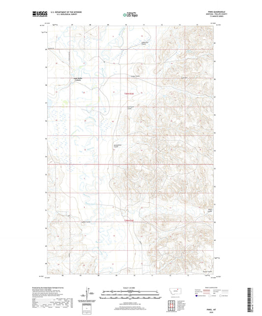 Pinks Montana US Topo Map Image