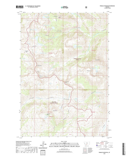 Pinnacle Mountain Montana US Topo Map Image
