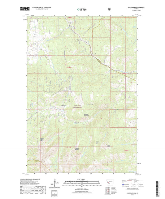 Pipestone Pass Montana US Topo Map Image