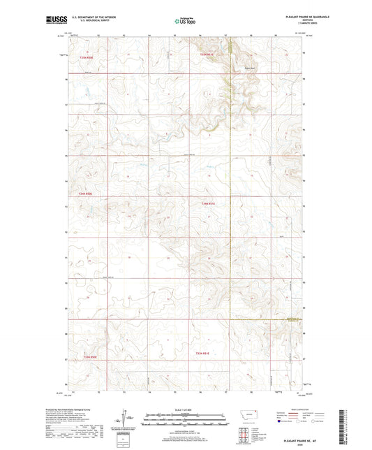 Pleasant Prairie NE Montana US Topo Map Image