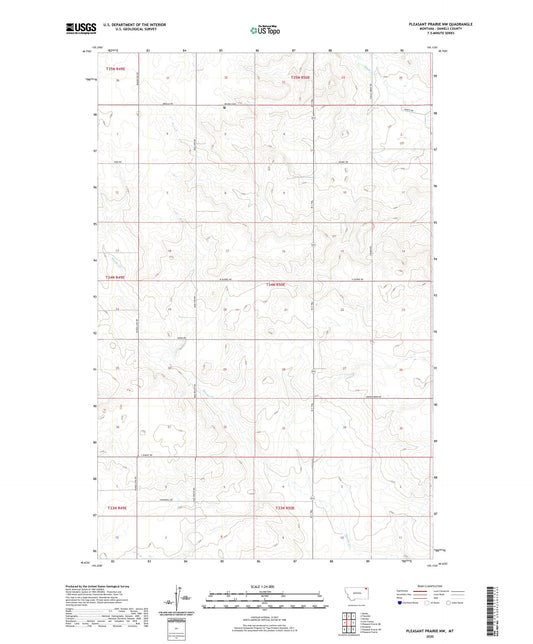 Pleasant Prairie NW Montana US Topo Map Image