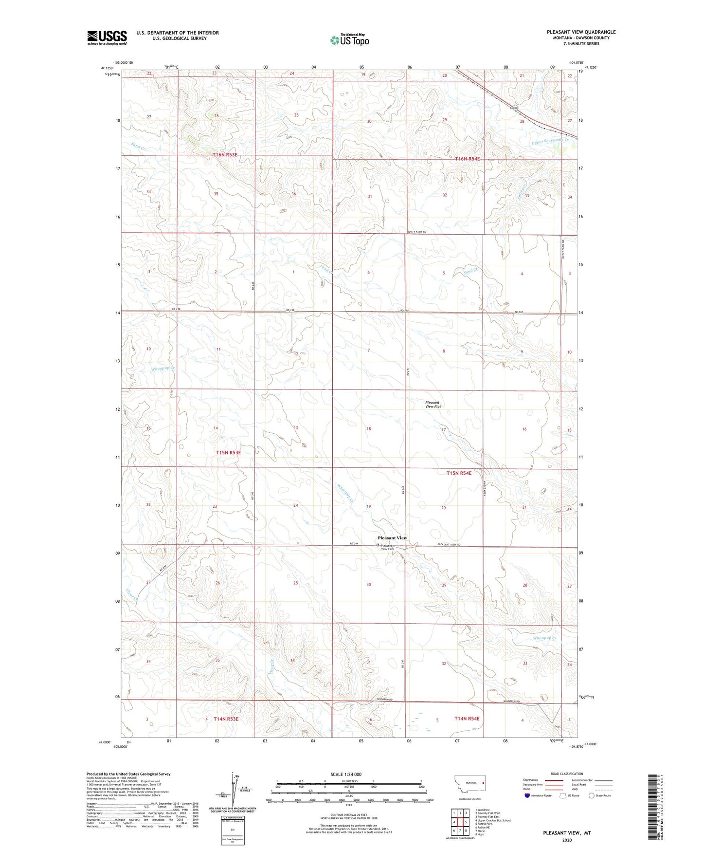 Pleasant View Montana US Topo Map Image