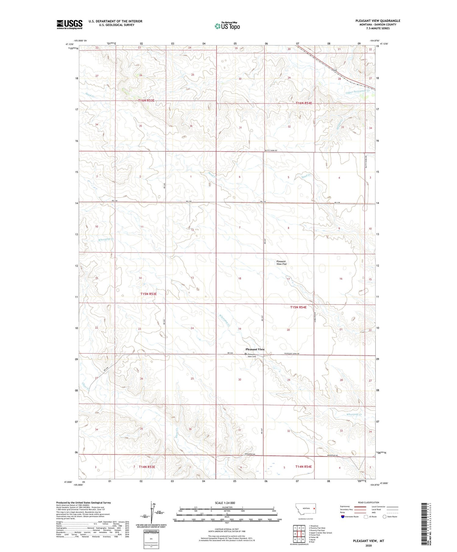 Pleasant View Montana US Topo Map Image