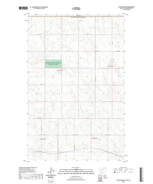Plentywood NW Montana US Topo Map Image