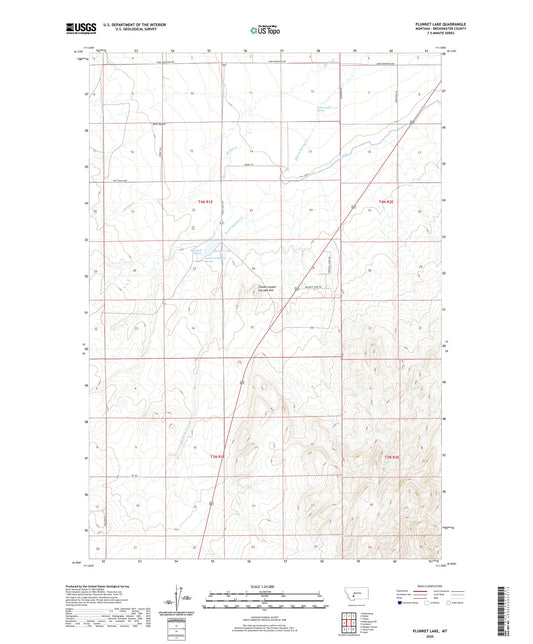 Plunket Lake Montana US Topo Map Image