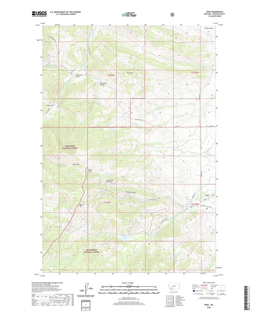 Pony Montana US Topo Map Image