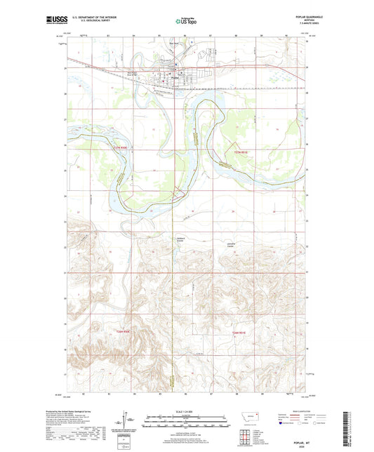 Poplar Montana US Topo Map Image