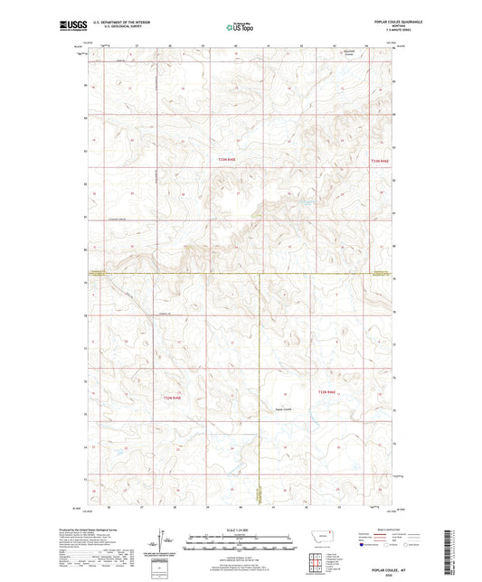 Poplar Coulee Montana US Topo Map Image
