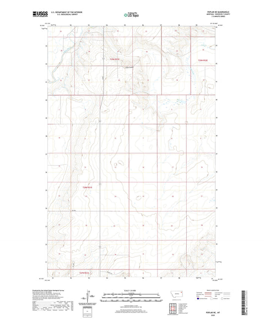 Poplar NE Montana US Topo Map Image