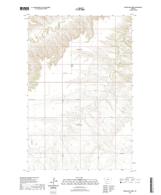 Possum Run Creek Montana US Topo Map Image