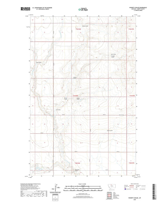 Poverty Coulee Montana US Topo Map Image