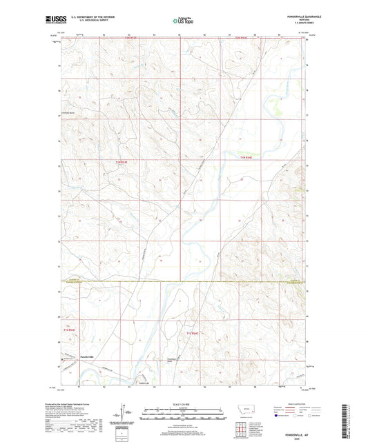 Powderville Montana US Topo Map Image