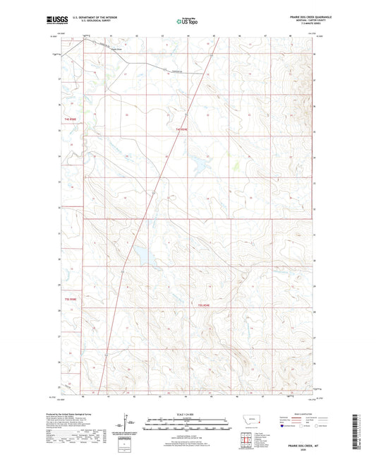 Prairie Dog Creek Montana US Topo Map Image