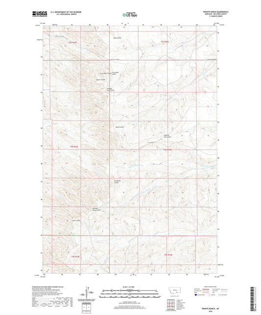 Prante Ranch Montana US Topo Map Image