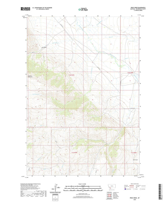 Price Creek Montana US Topo Map Image