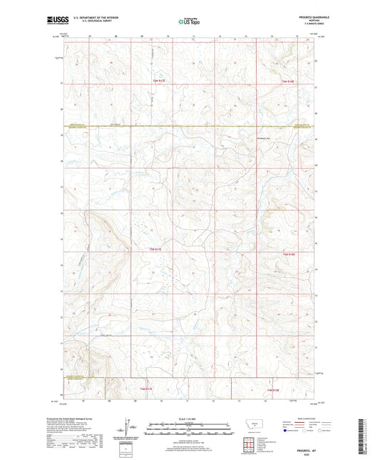 Progress Montana US Topo Map Image