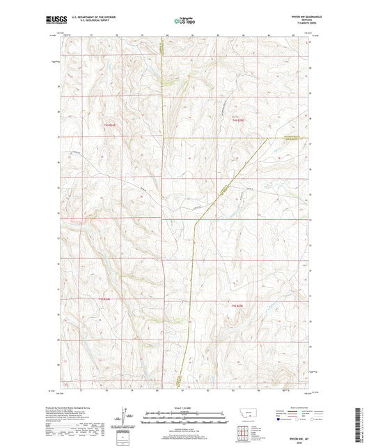 Pryor NW Montana US Topo Map Image