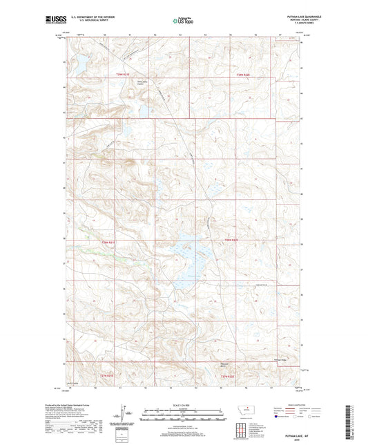 Putnam Lake Montana US Topo Map Image