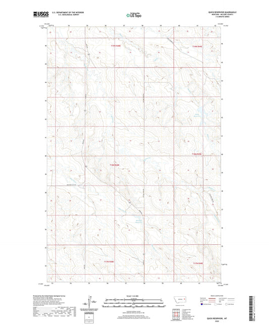 Quick Reservoir Montana US Topo Map Image