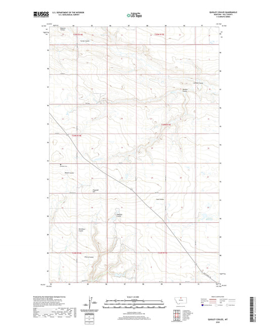Quigley Coulee Montana US Topo Map Image