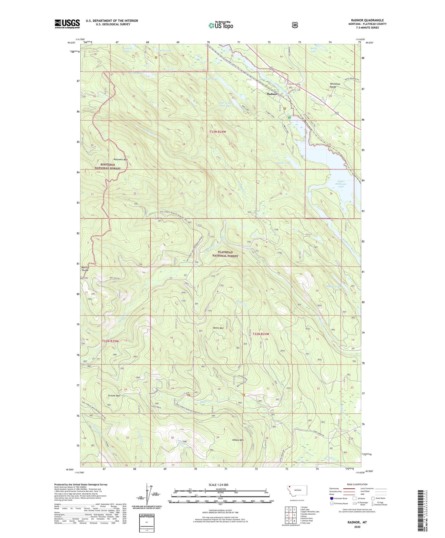 Radnor Montana US Topo Map Image