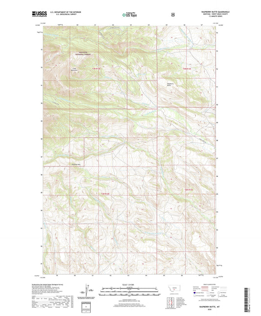 Raspberry Butte Montana US Topo Map Image
