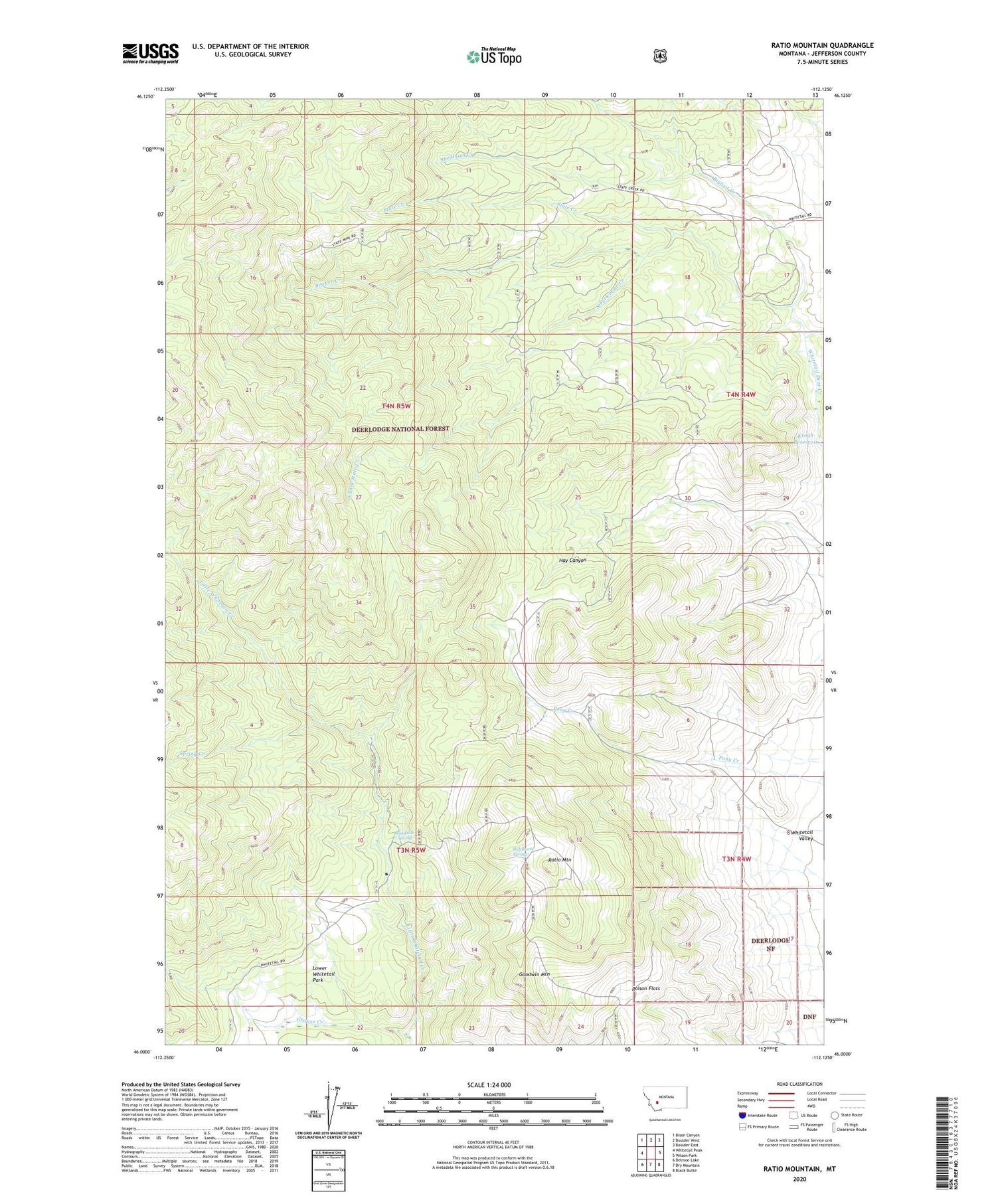 Ratio Mountain Montana US Topo Map Image