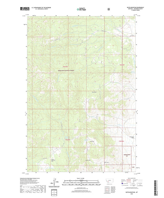 Ratio Mountain Montana US Topo Map Image