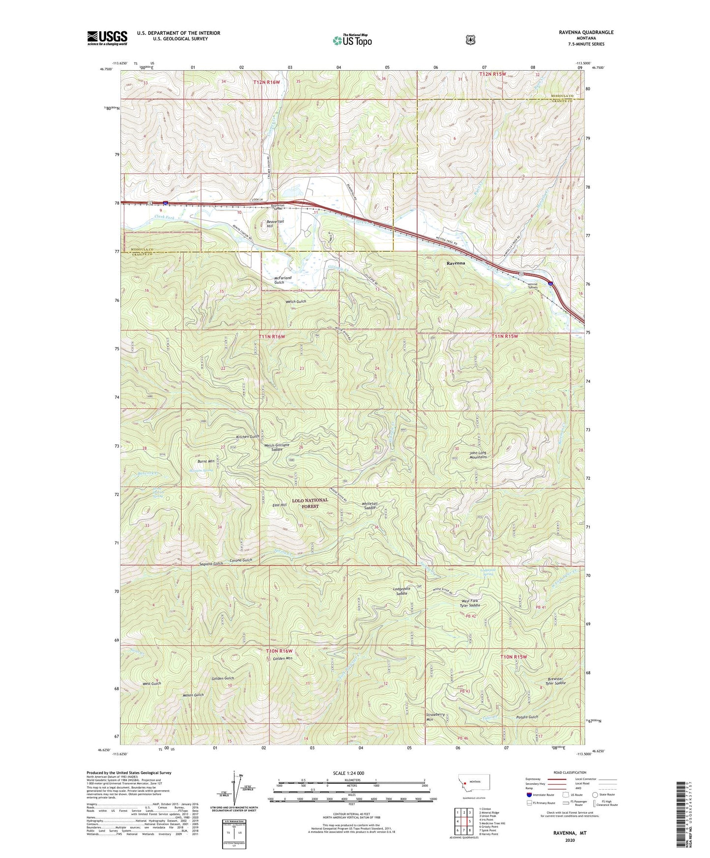 Ravenna Montana US Topo Map Image
