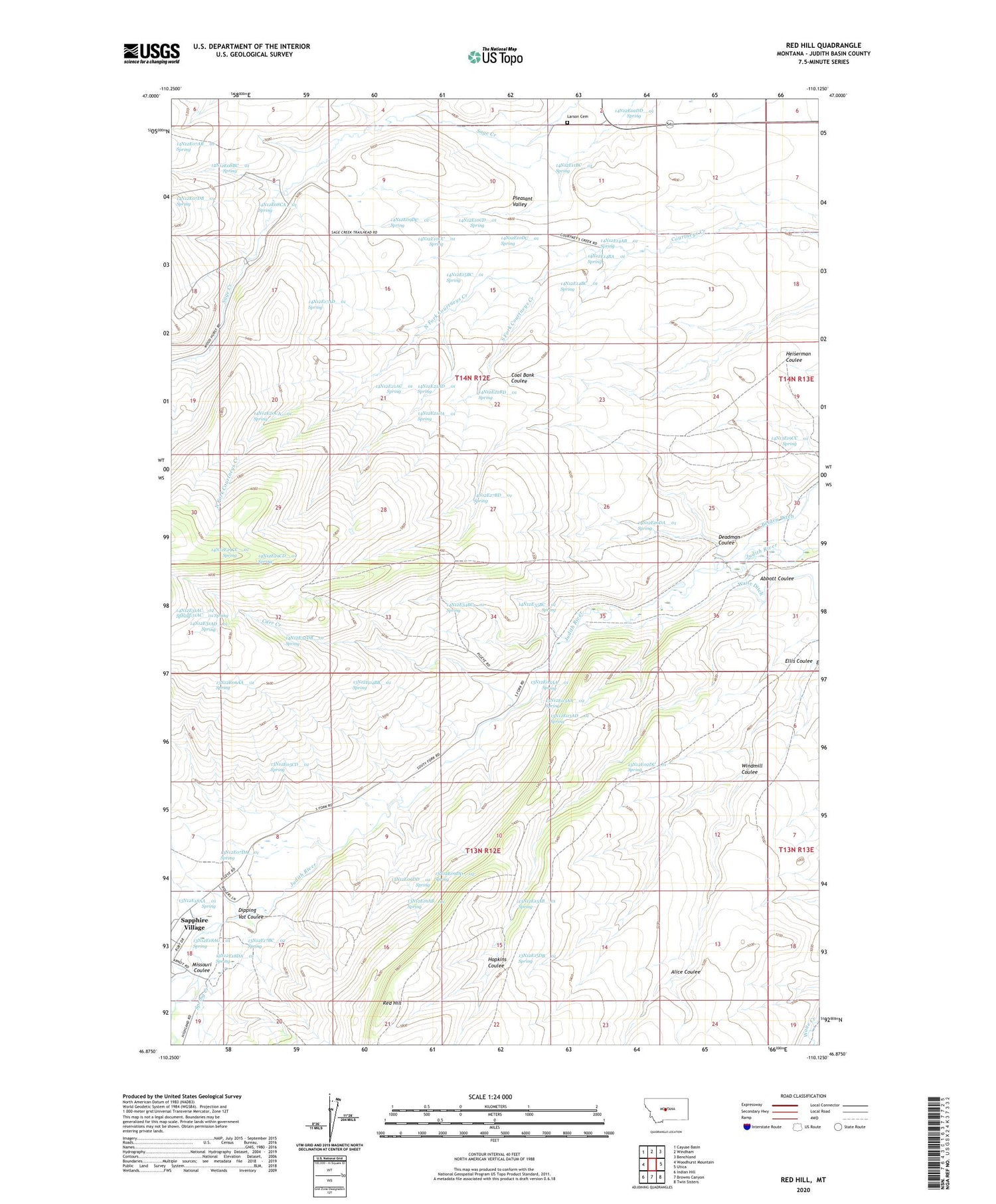 Red Hill Montana US Topo Map Image