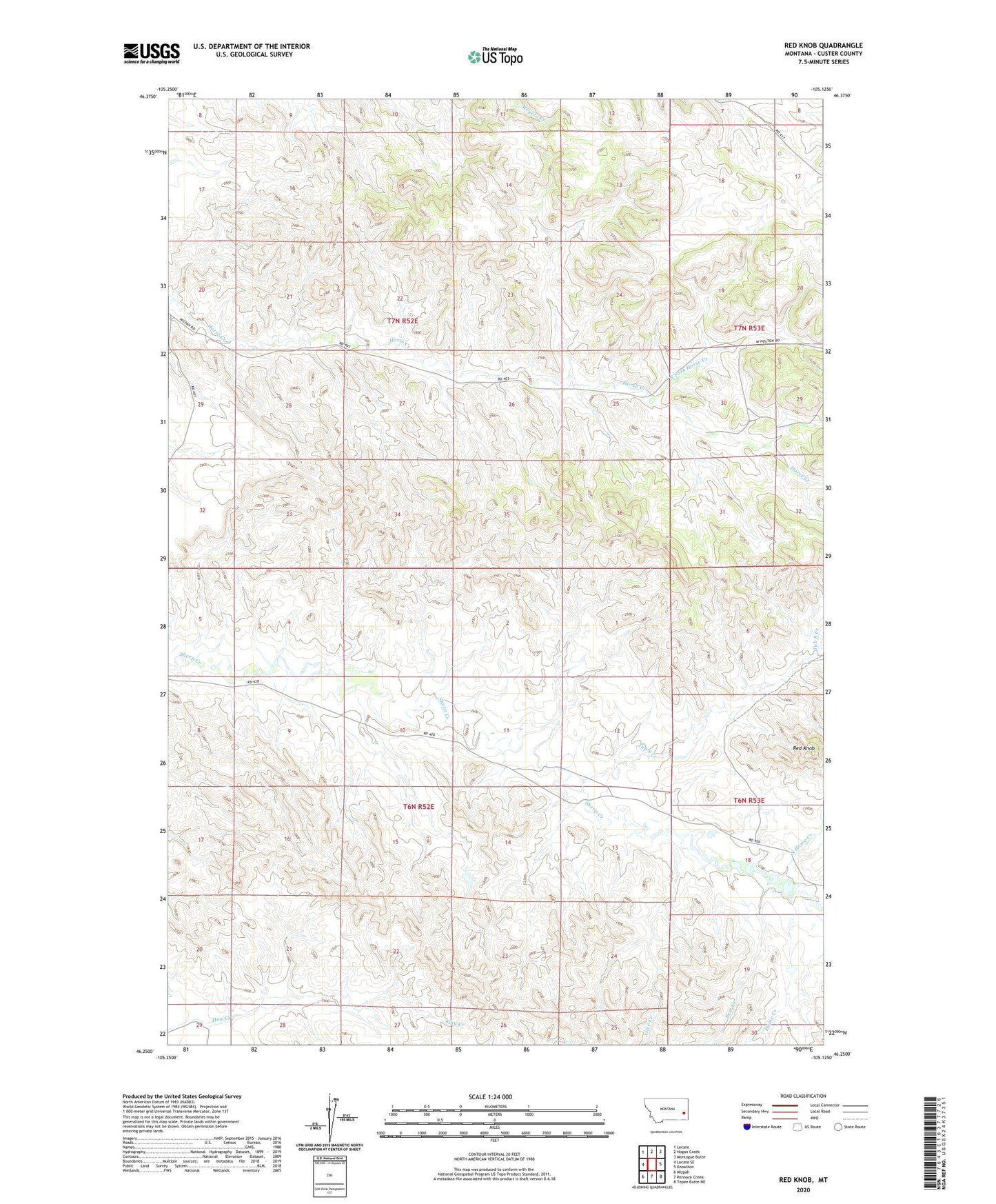 Red Knob Montana US Topo Map Image