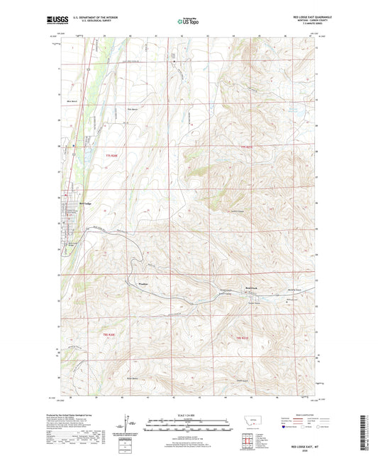 Red Lodge East Montana US Topo Map Image