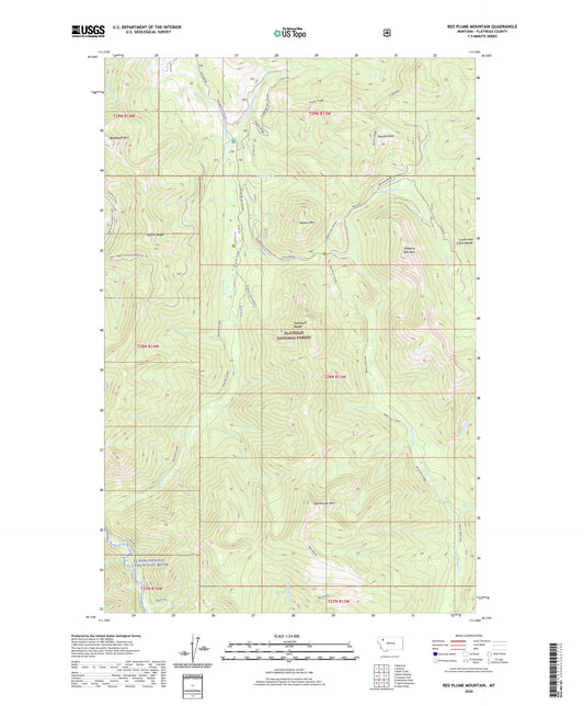 Red Plume Mountain Montana US Topo Map Image