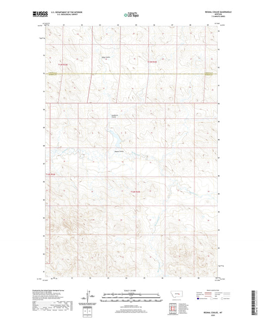Regnal Coulee Montana US Topo Map Image