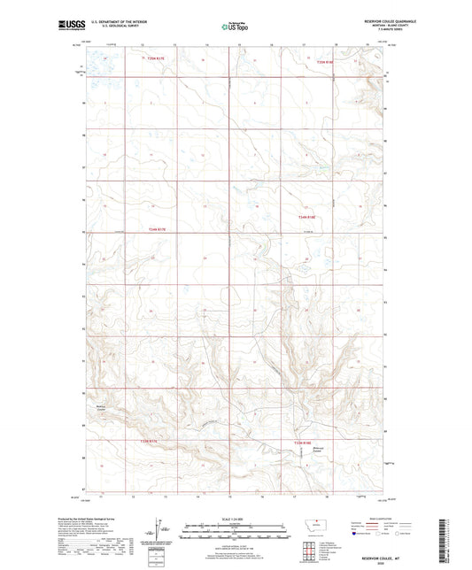 Reservoir Coulee Montana US Topo Map Image