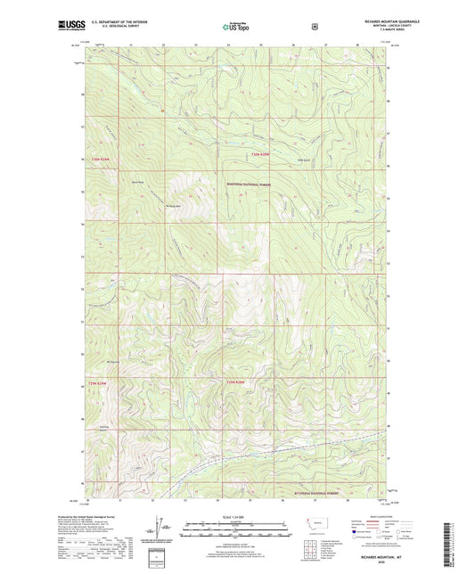 Richards Mountain Montana US Topo Map Image