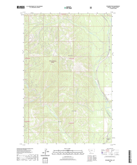 Richards Peak Montana US Topo Map Image