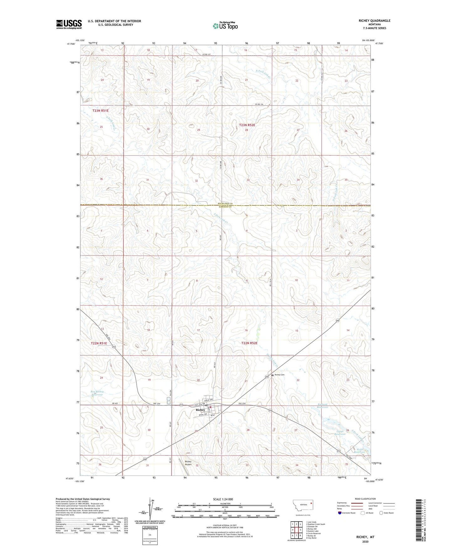 Richey Montana US Topo Map Image