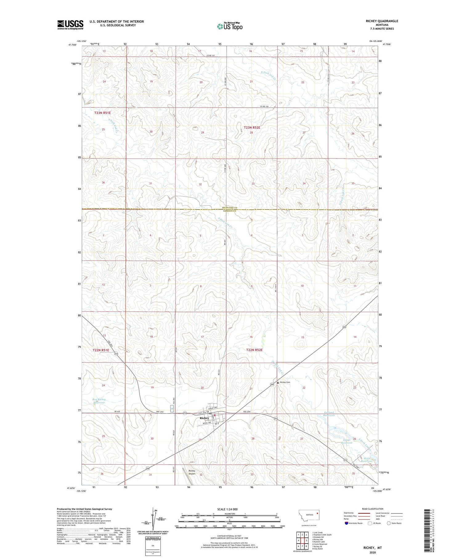 Richey Montana US Topo Map Image