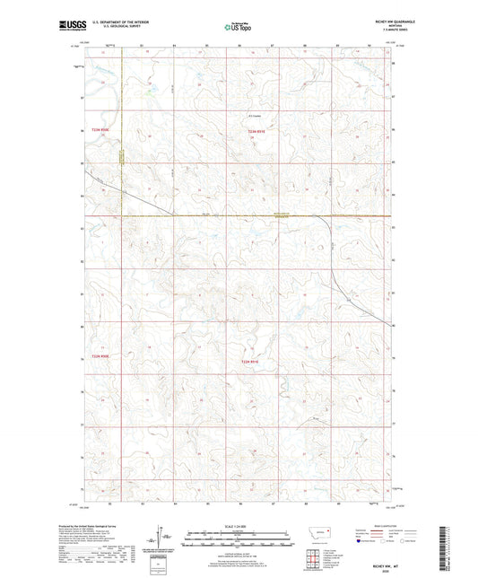 Richey NW Montana US Topo Map Image