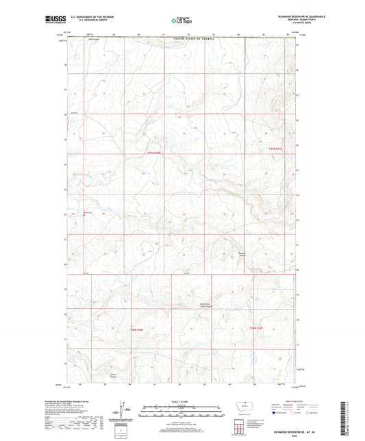 Richmond Reservoir NE Montana US Topo Map Image
