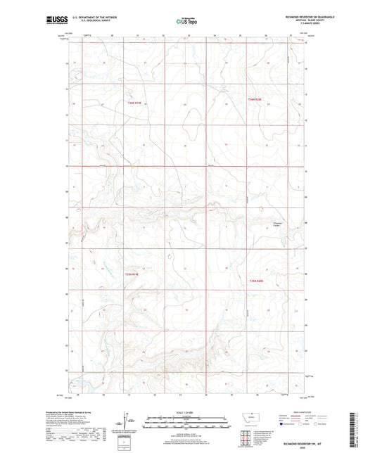 Richmond Reservoir SW Montana US Topo Map Image