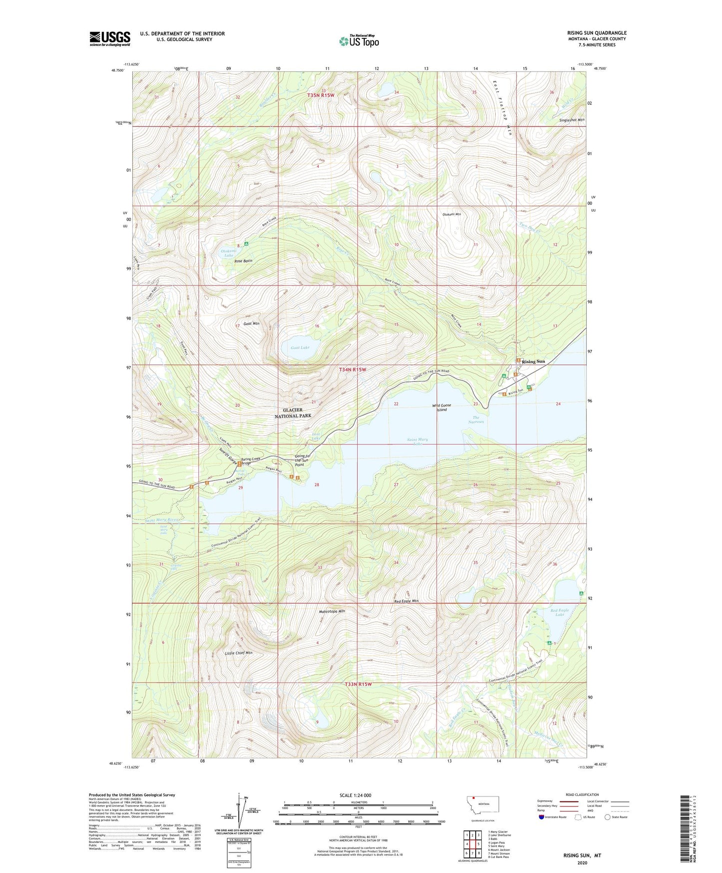 Rising Sun Montana US Topo Map Image
