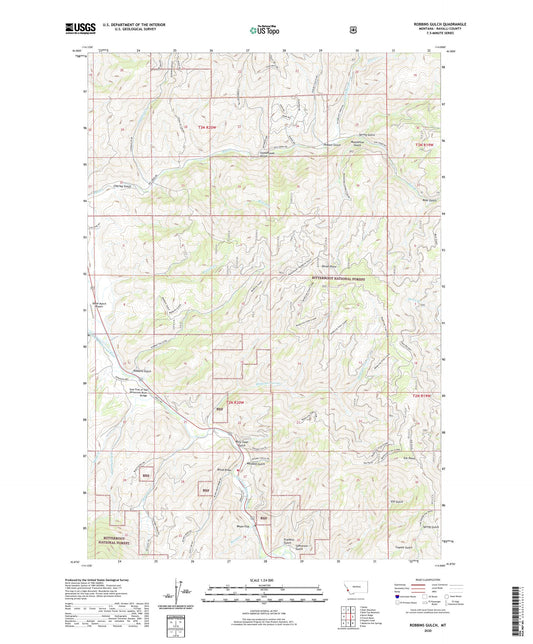 Robbins Gulch Montana US Topo Map Image