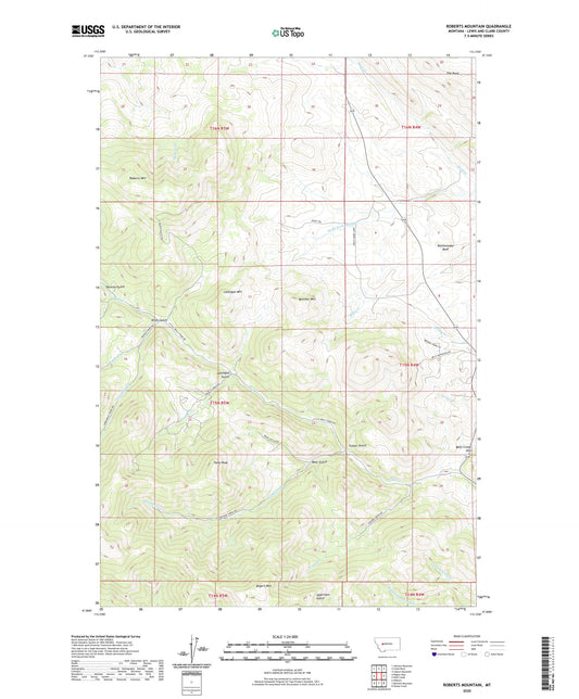 Roberts Mountain Montana US Topo Map Image