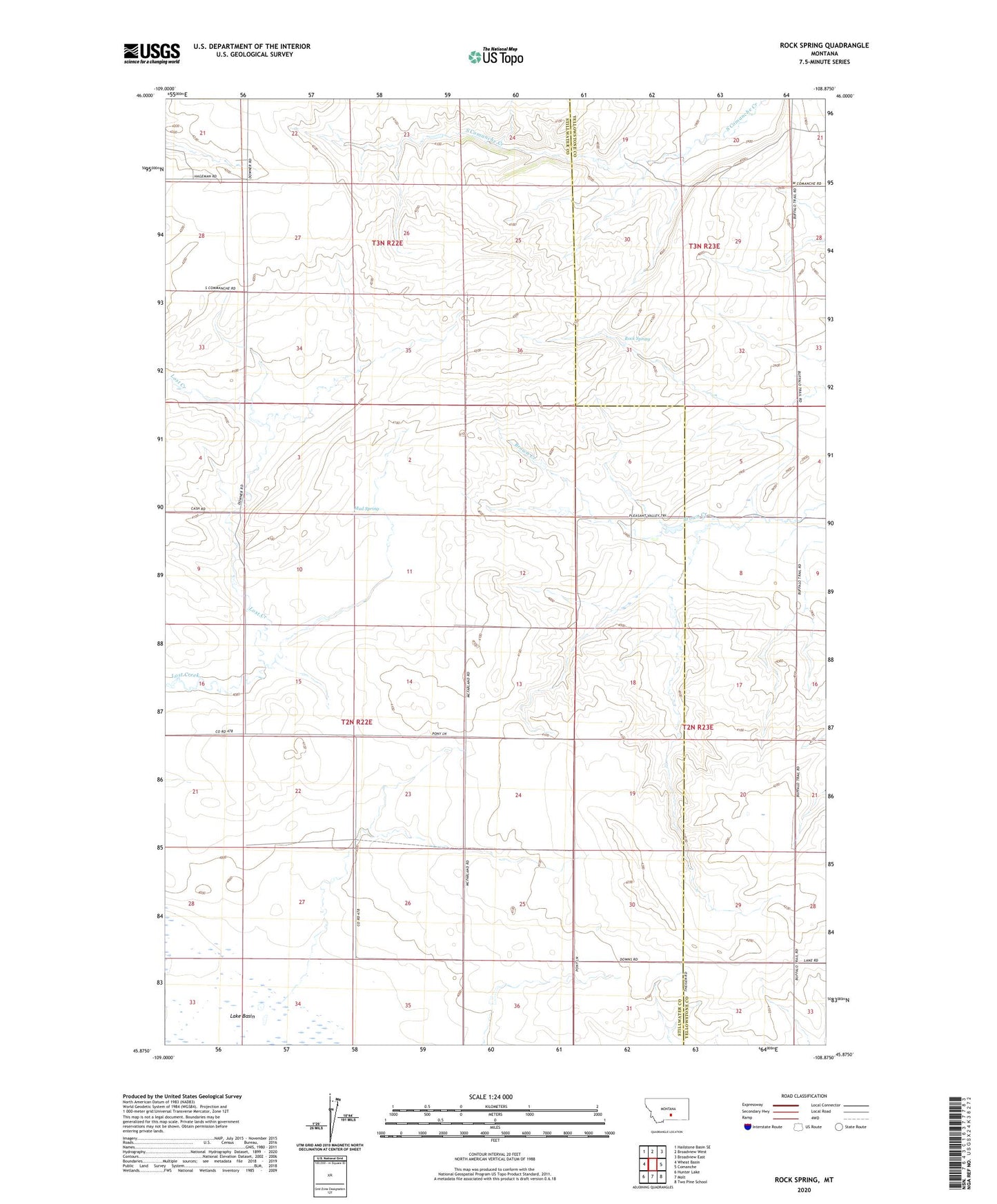 Rock Spring Montana US Topo Map Image