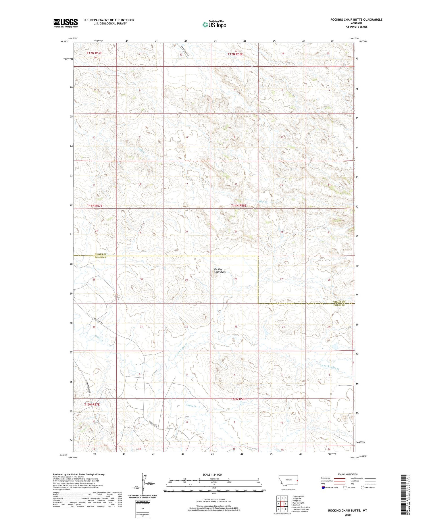 Rocking Chair Butte Montana US Topo Map Image