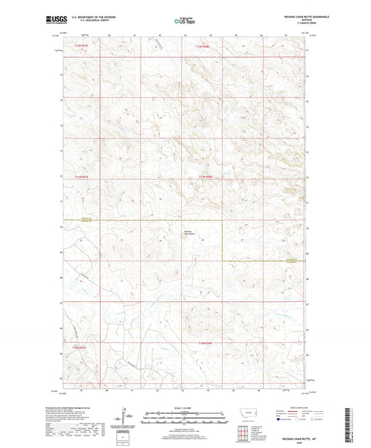 Rocking Chair Butte Montana US Topo Map Image