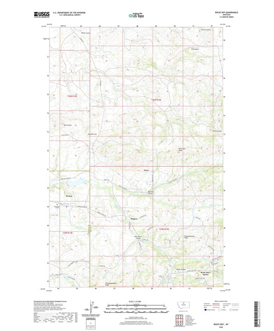 Rocky Boy Montana US Topo Map Image