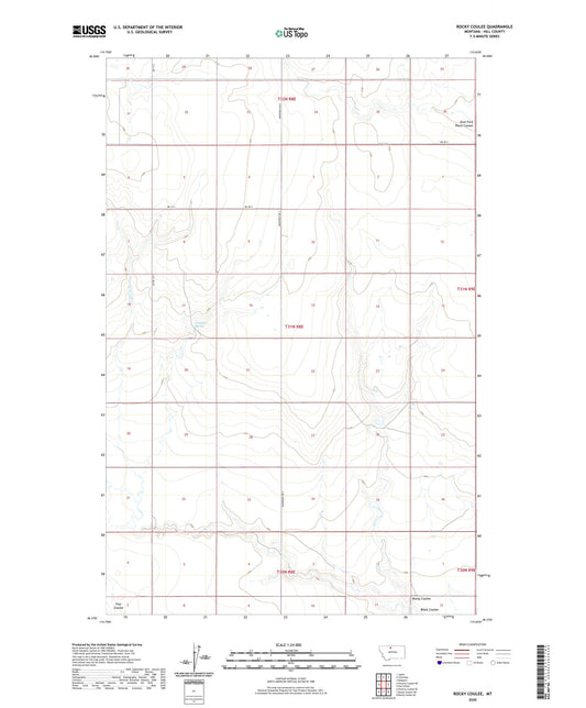Rocky Coulee Montana US Topo Map Image